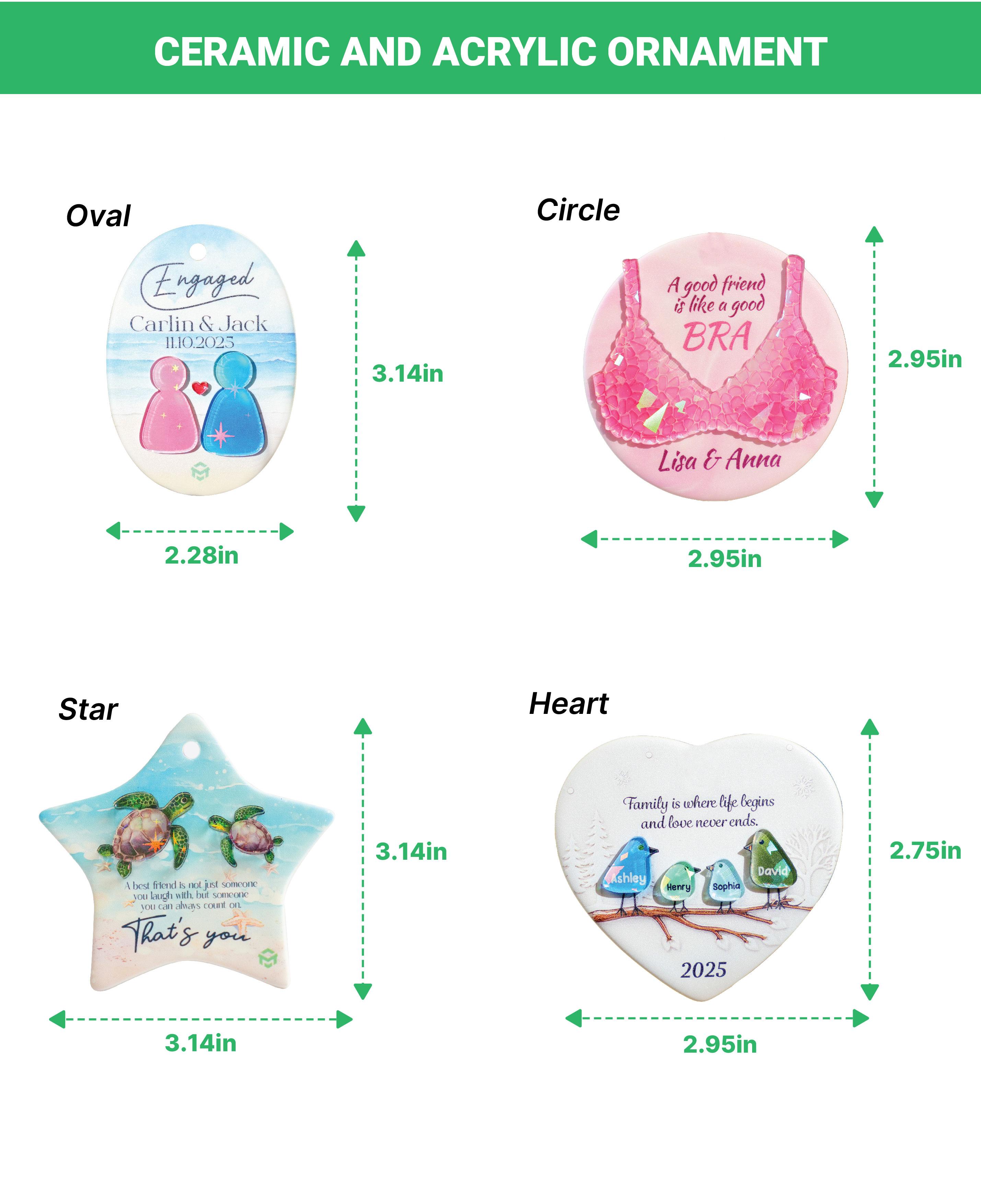 Ceramic and Hologram Ornament