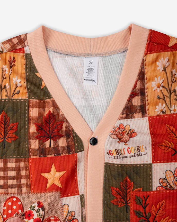 All-over Print Knitted Cardigan Vest