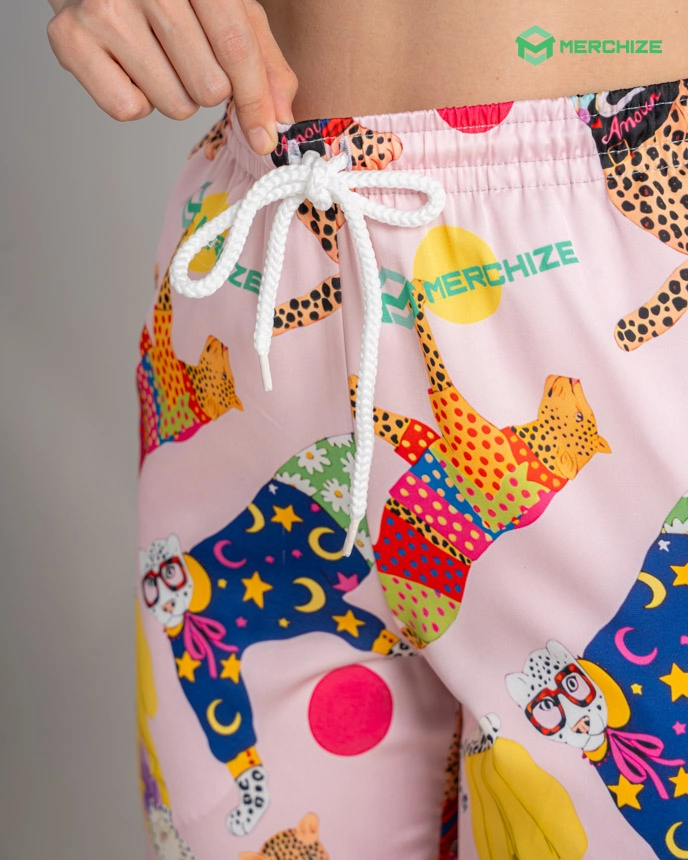 All-over Print Satin Pajama Pants