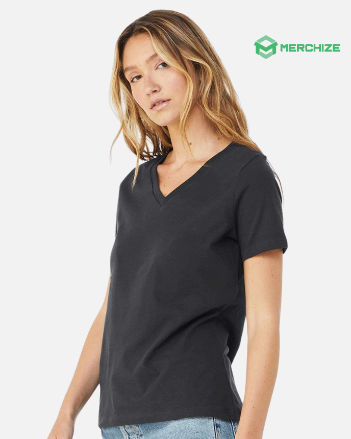 Women’s Relaxed Jersey V-Neck Tee Bella Canvas 6405 (Made in US)