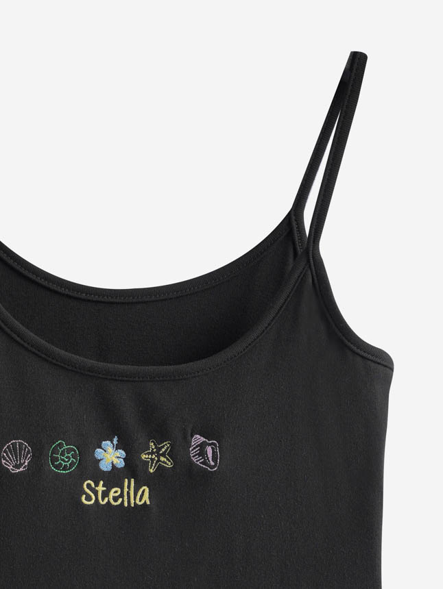 Embroidered Women's Fitted Tank Top