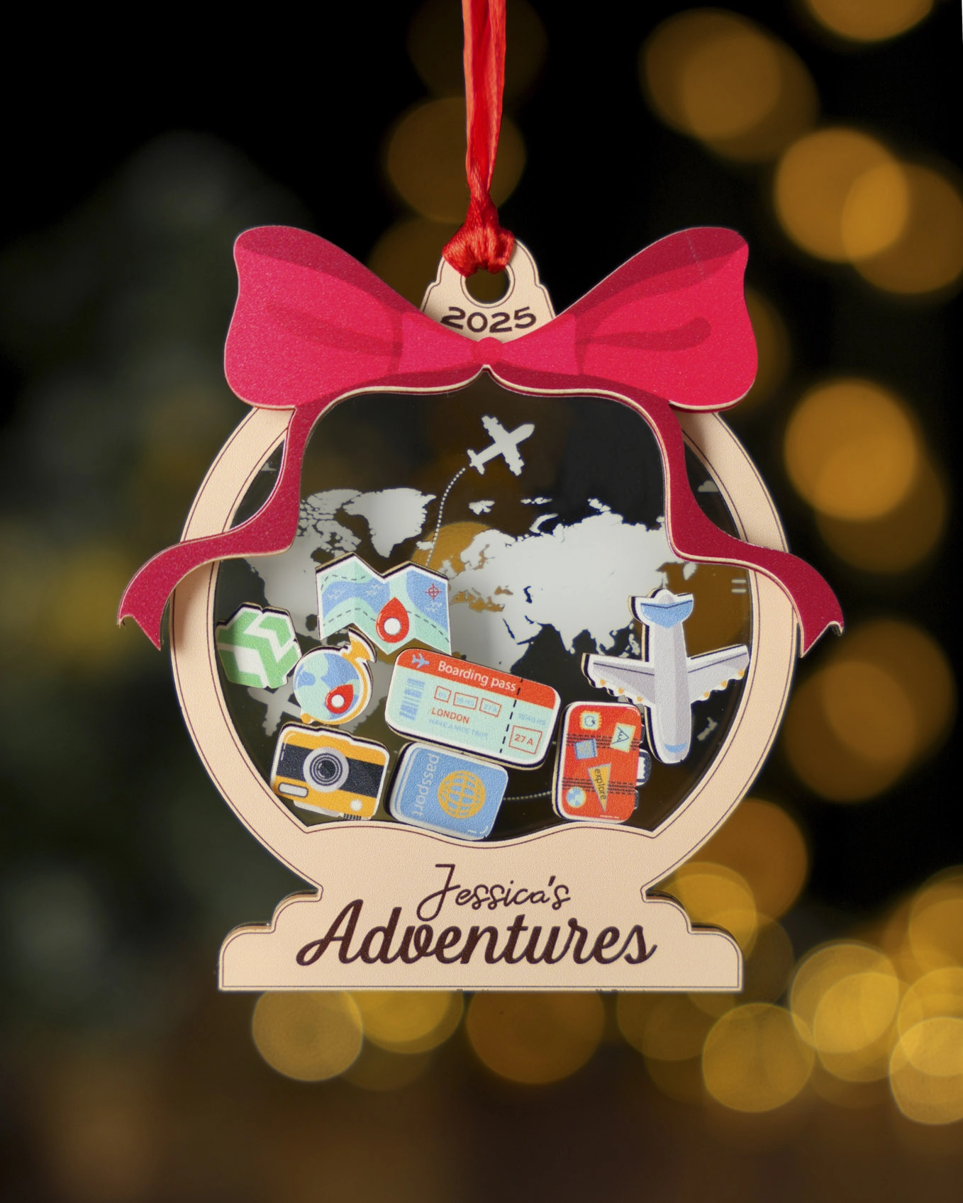 4-Layer Wood and Acrylic Shaker Ornament