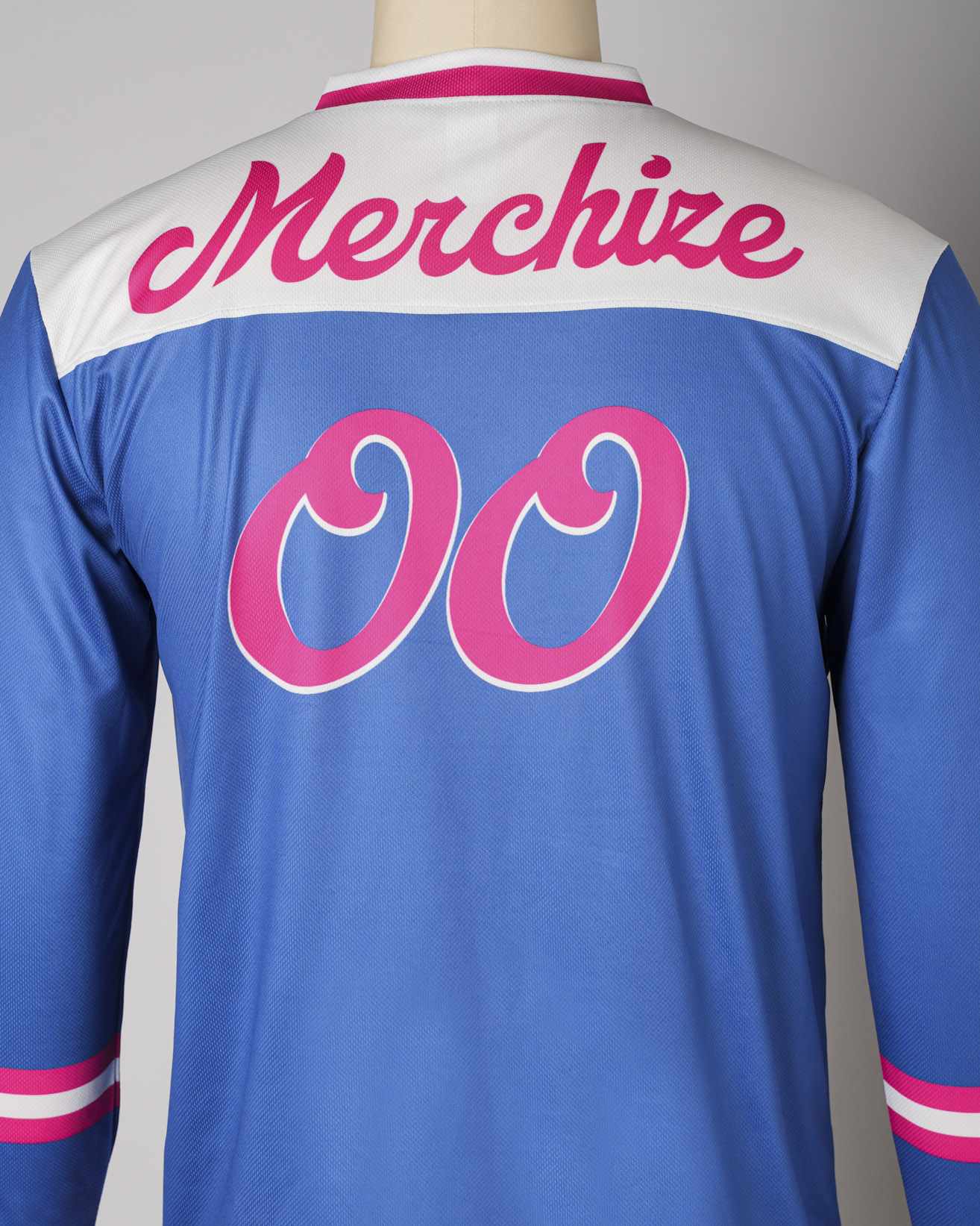  All-over Print Lace Neck Hockey Jersey with Shoulder Yoke