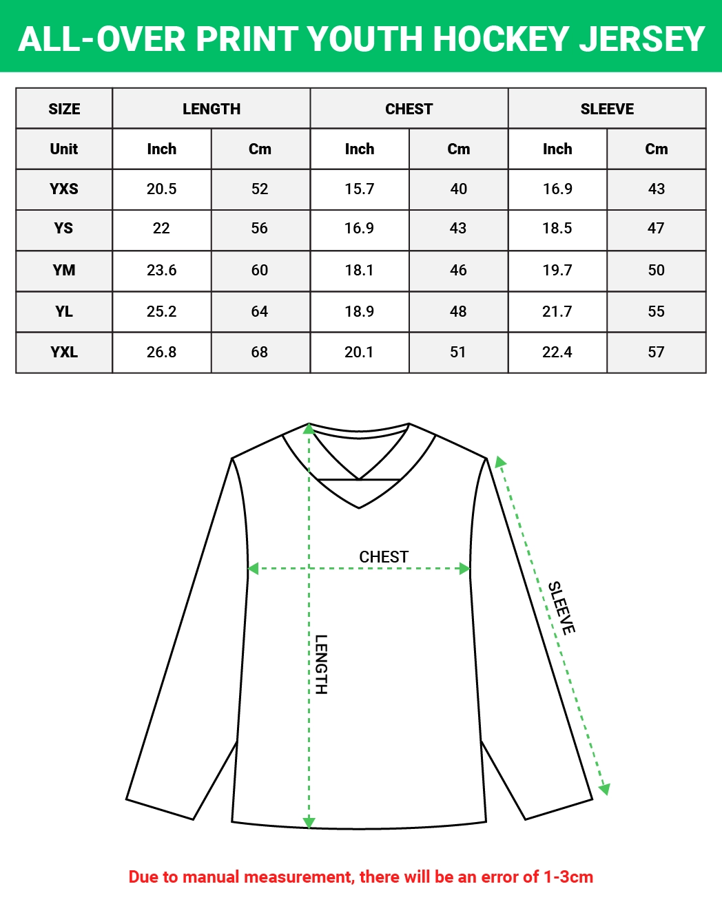 All-over Print Youth Hockey Jersey