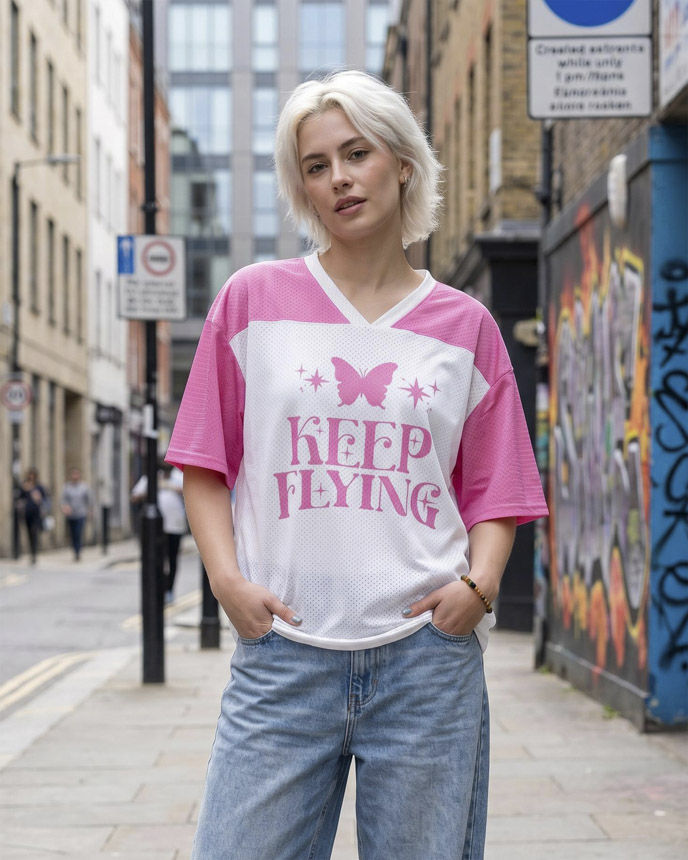 All-over Print Drop Shoulder Mesh Football Jersey