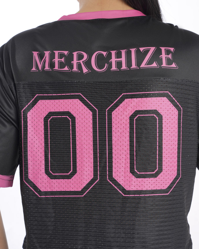 All-over Print Crewneck Hybrid Mesh Crop Top Football Jersey (Midweight)