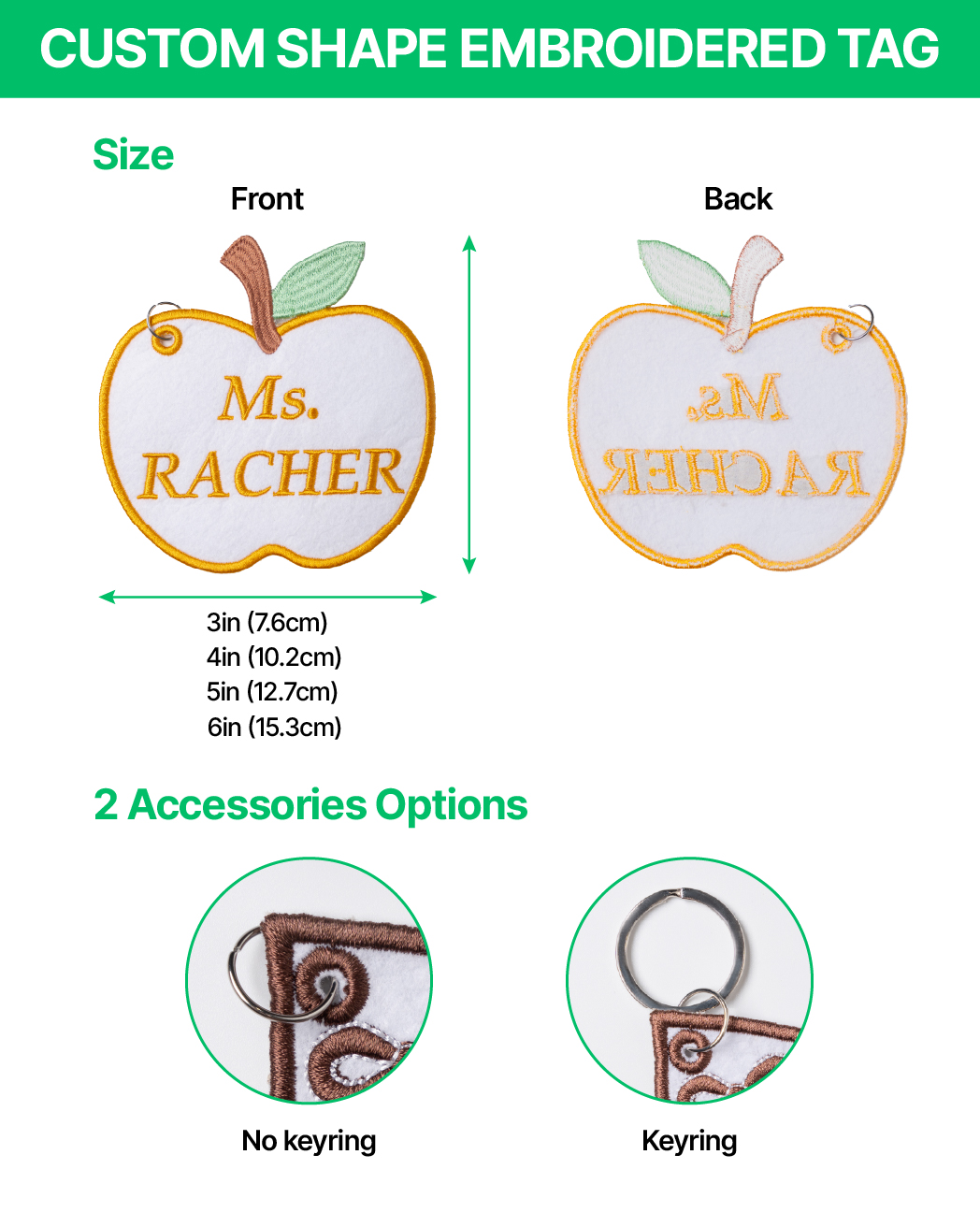 Custom Shape Embroidered Tag