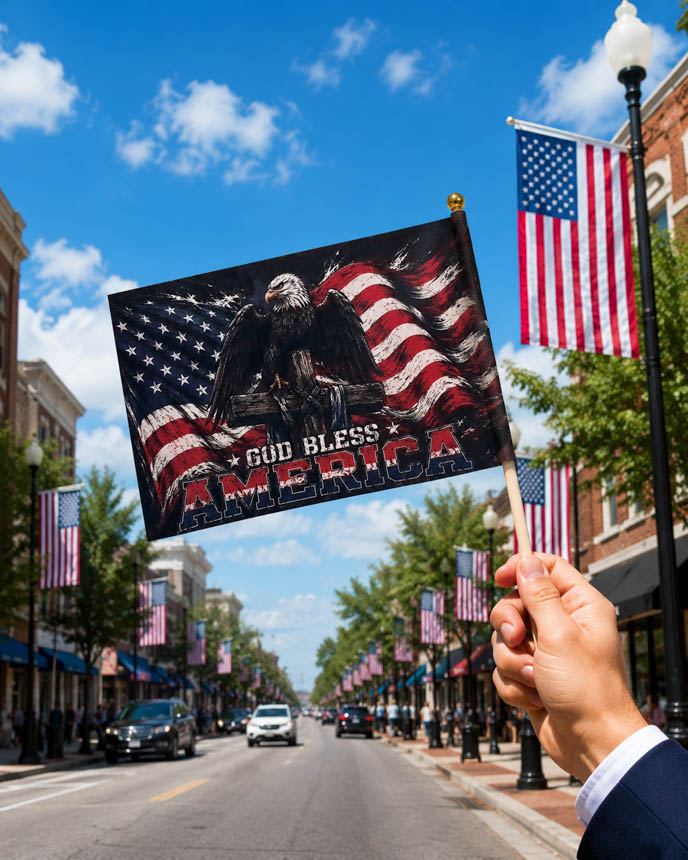 2-side Printed Hand Flag (Made in US)
