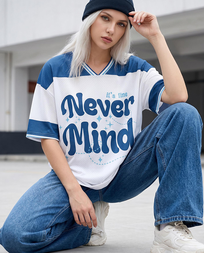 All-over Print Drop Shoulder Mesh Football Jersey