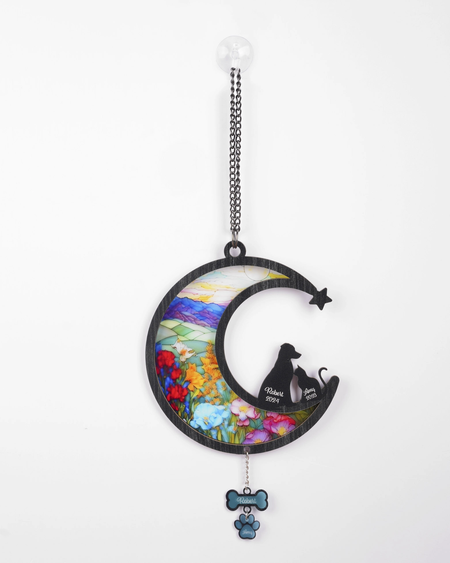 Custom Shape Suncatcher Ornament with Acrylic Pendants