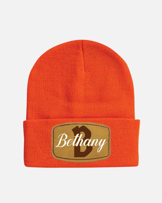 Leather Patch Beanie SP12 (Made in US) 