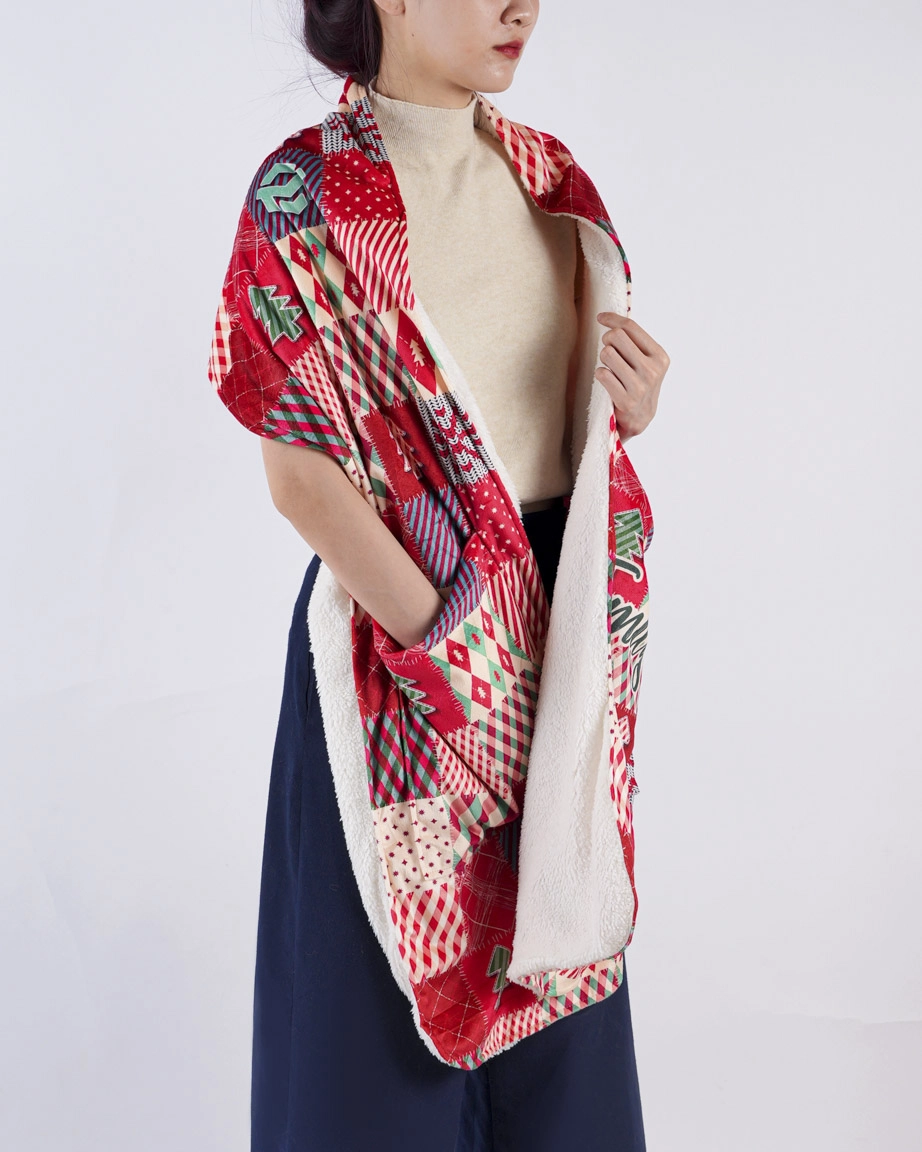 All-over Print Fleece Pocket Scarf