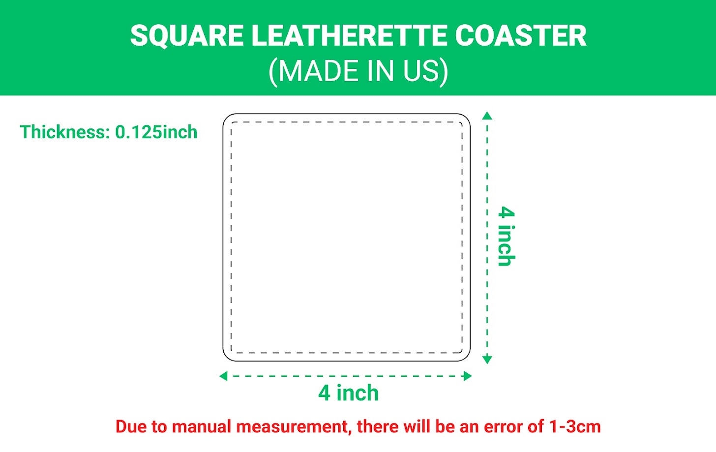 Engraved Square Leatherette Coaster (Made in US)