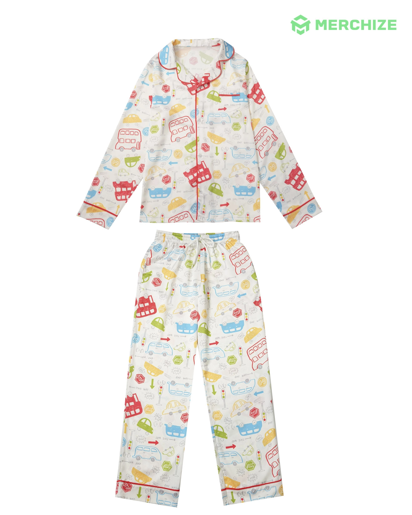 All-over Print Kid Satin Pajamas Set