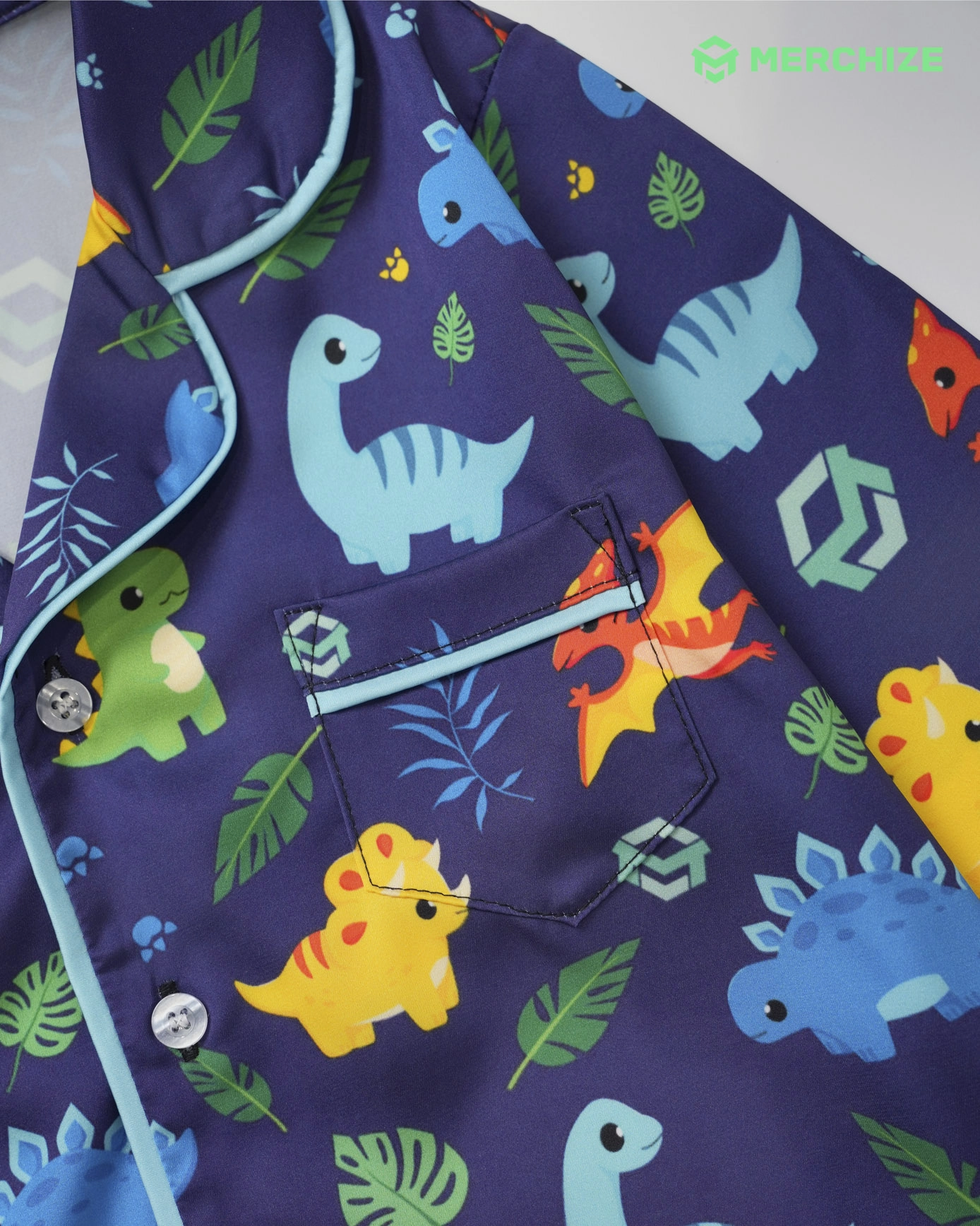 All-over Print Kid Satin Pajamas Set