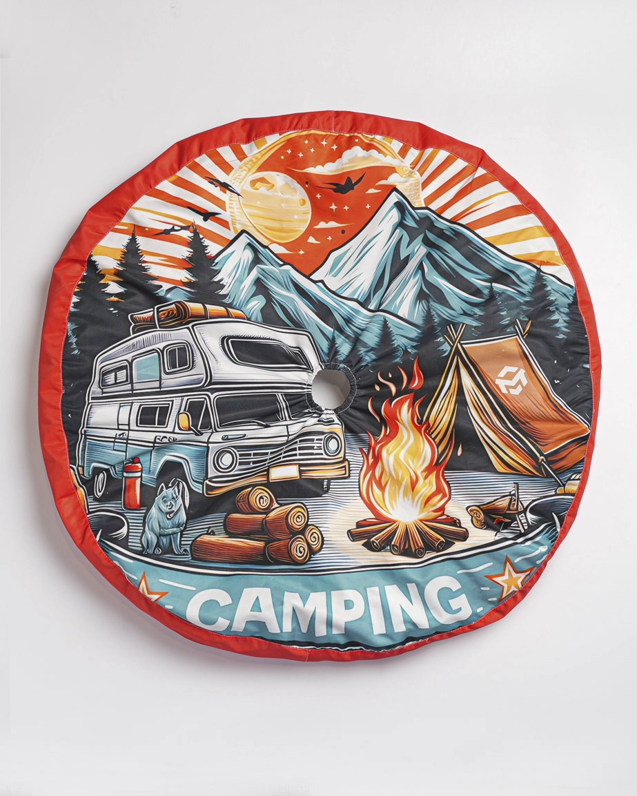 Spare Tire Cover With Elastic Backup Camera Hole