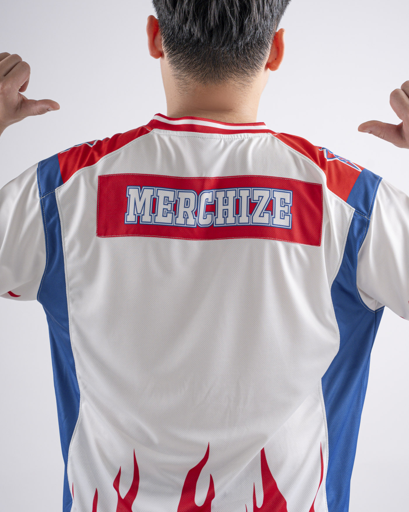 All-over Print V-neck Short Sleeve Jersey With Name Patch