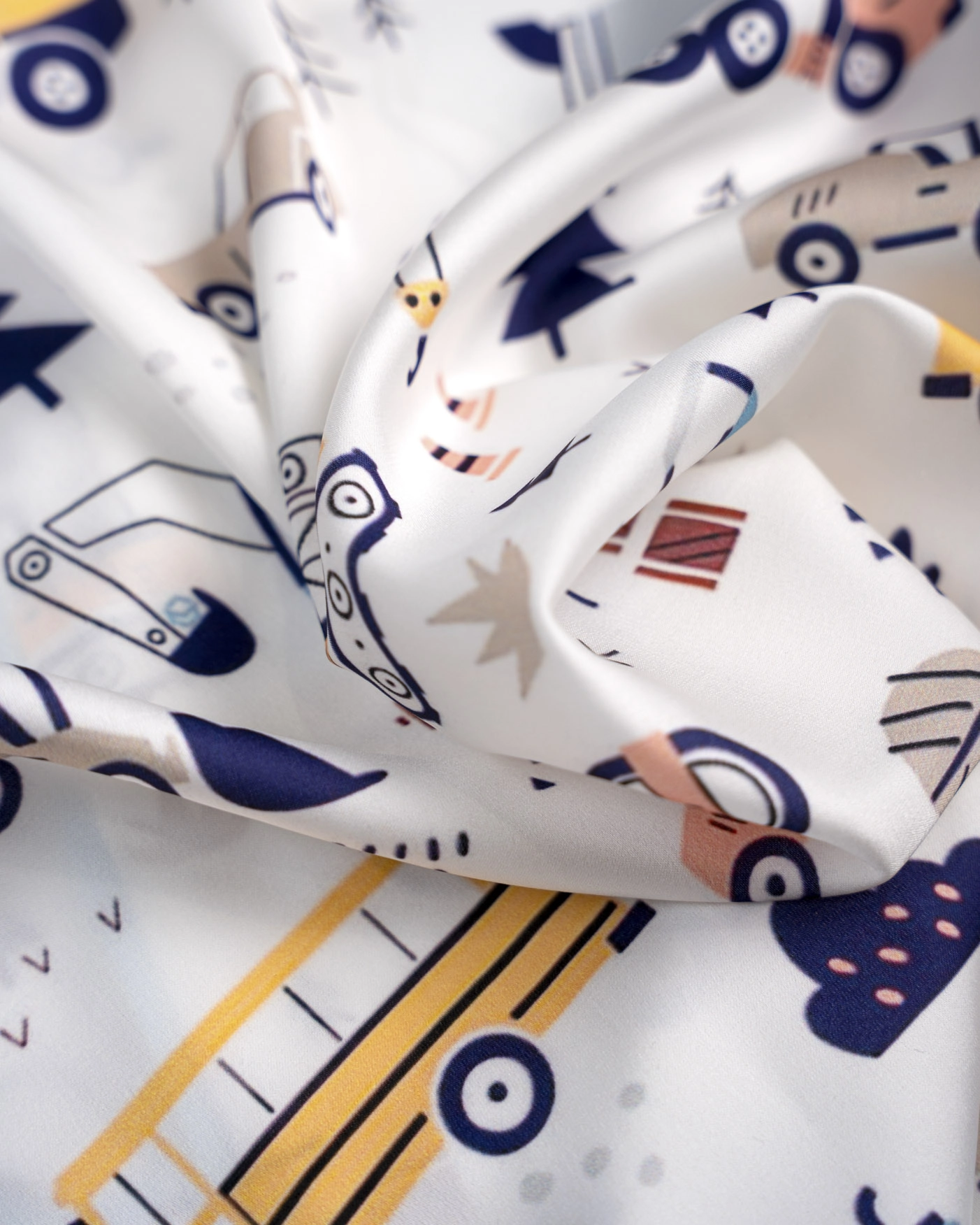 All-over Print Kid and Youth Satin Short-Sleeve Pajamas Set (No Pocket)