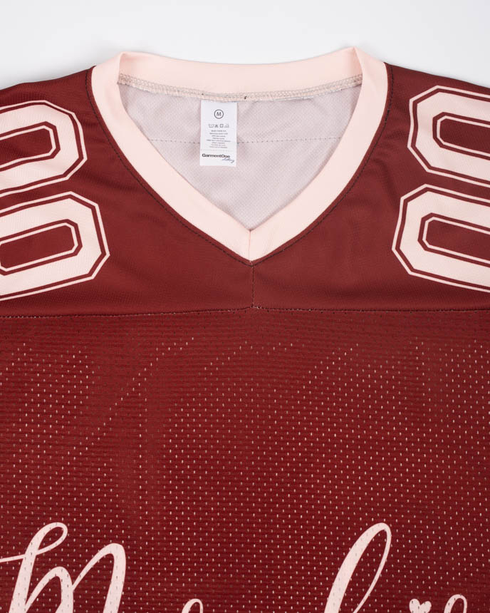 All-over Print Men's Hybrid Mesh V-neck Short Sleeve Jersey With Name Patch