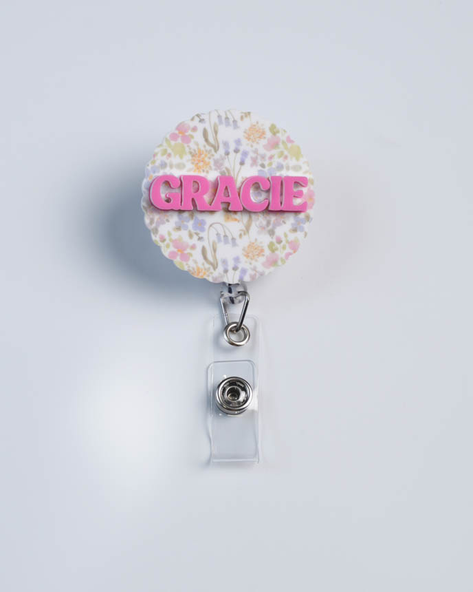 Custom Shape 2-Layer White Acrylic Badge Reel