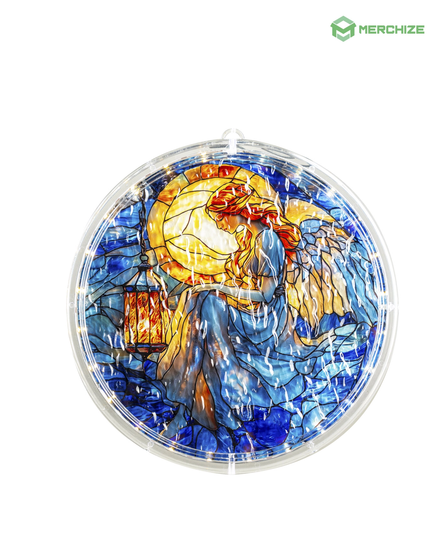 Wavy Acrylic LED Hanging Light Lamp (Circle Frame)
