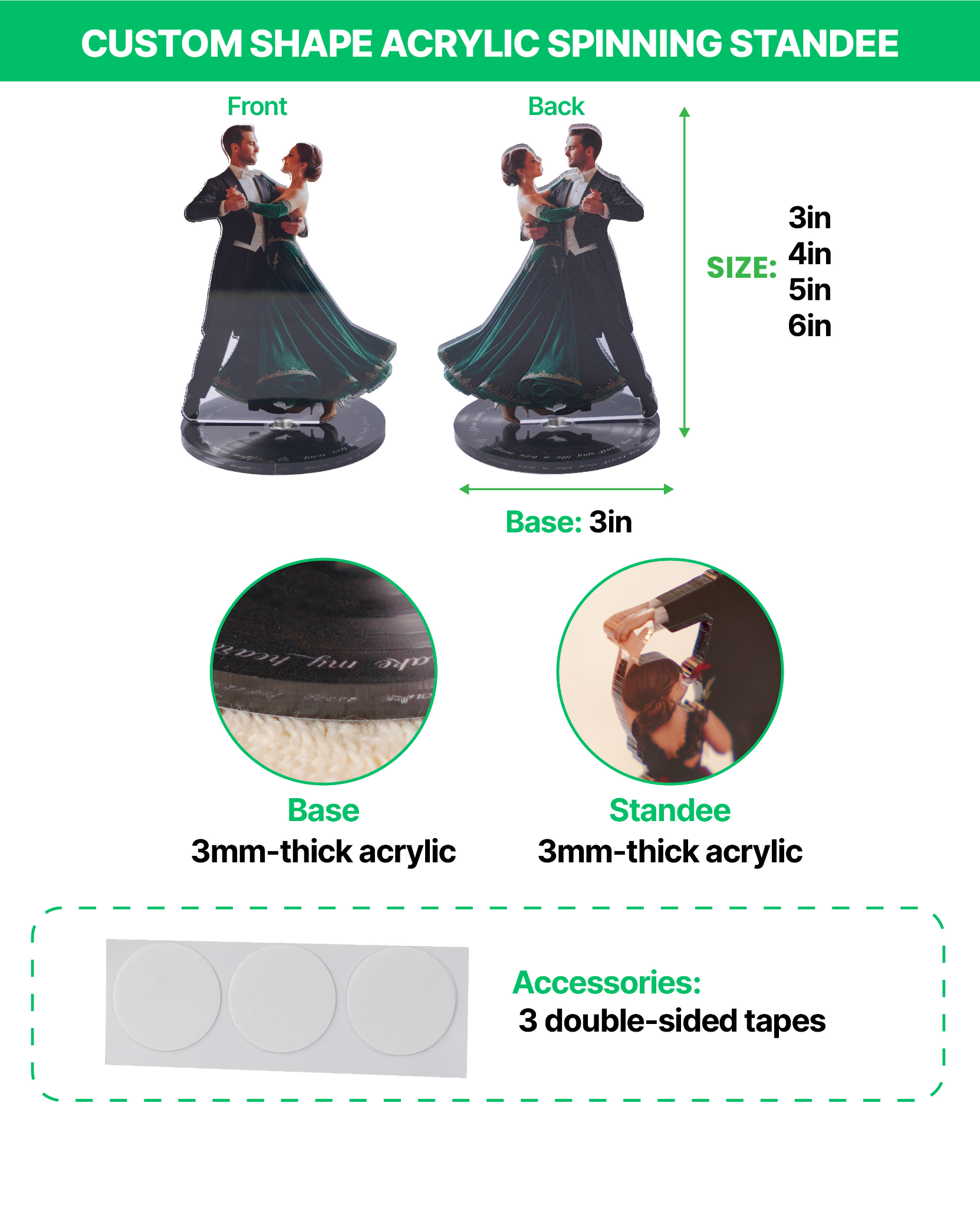 Custom Shape Acrylic Spinning Standee