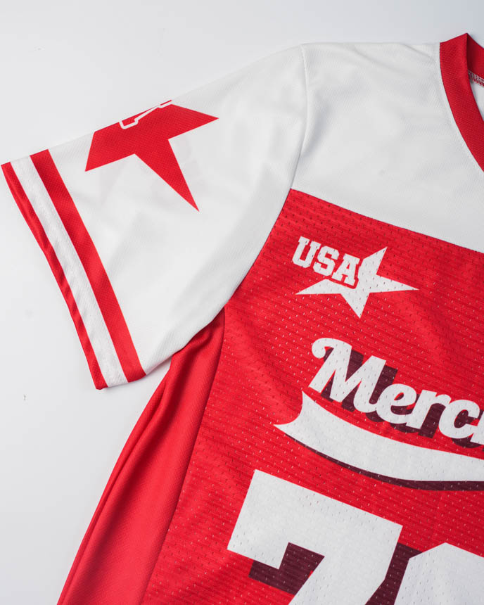 All-over Print Youth Hybrid Mesh V-neck Short Sleeve Jersey With Name Patch