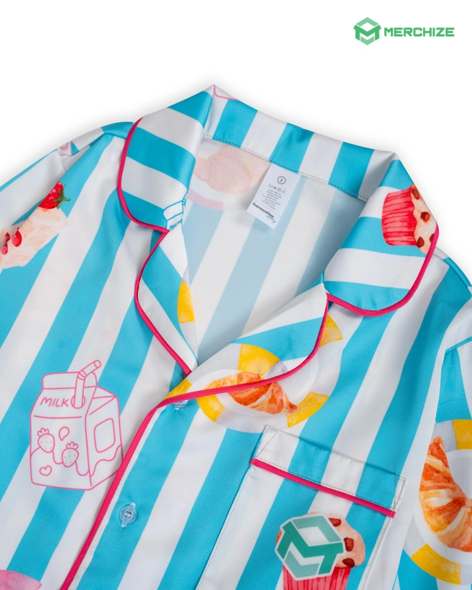 All-over Print Satin Pajamas Set
