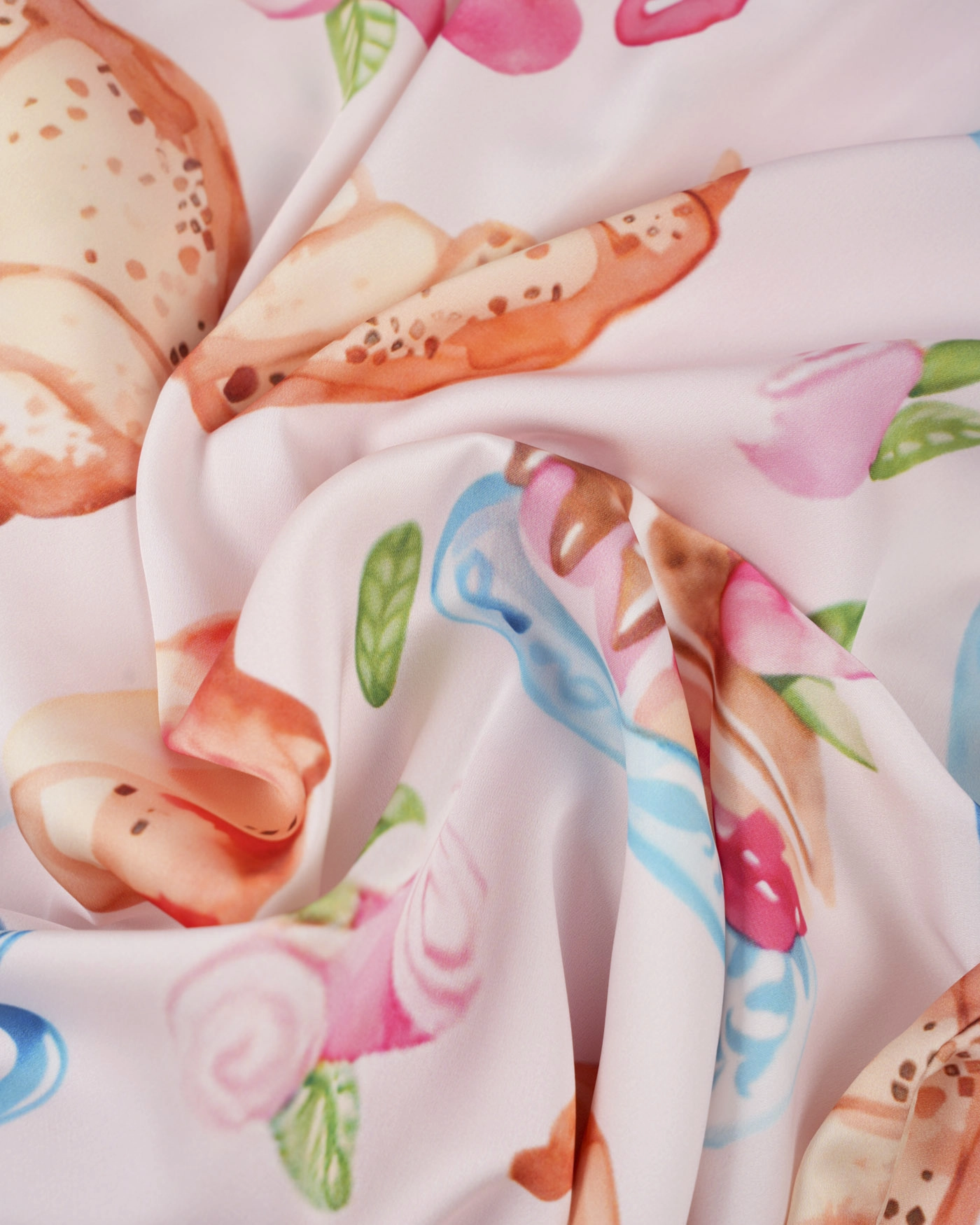 All-over Print Satin Short-Sleeve Pajamas Set with Long Pants