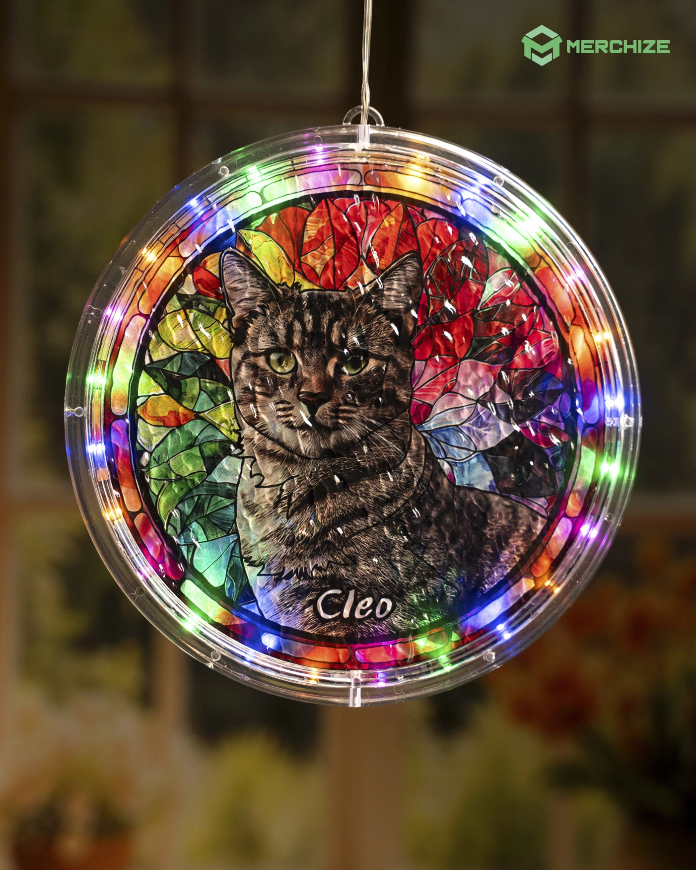 Wavy Acrylic LED Hanging Light Lamp (Circle Frame)