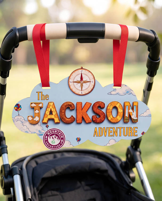 Custom Shape Wood Stroller Sign
