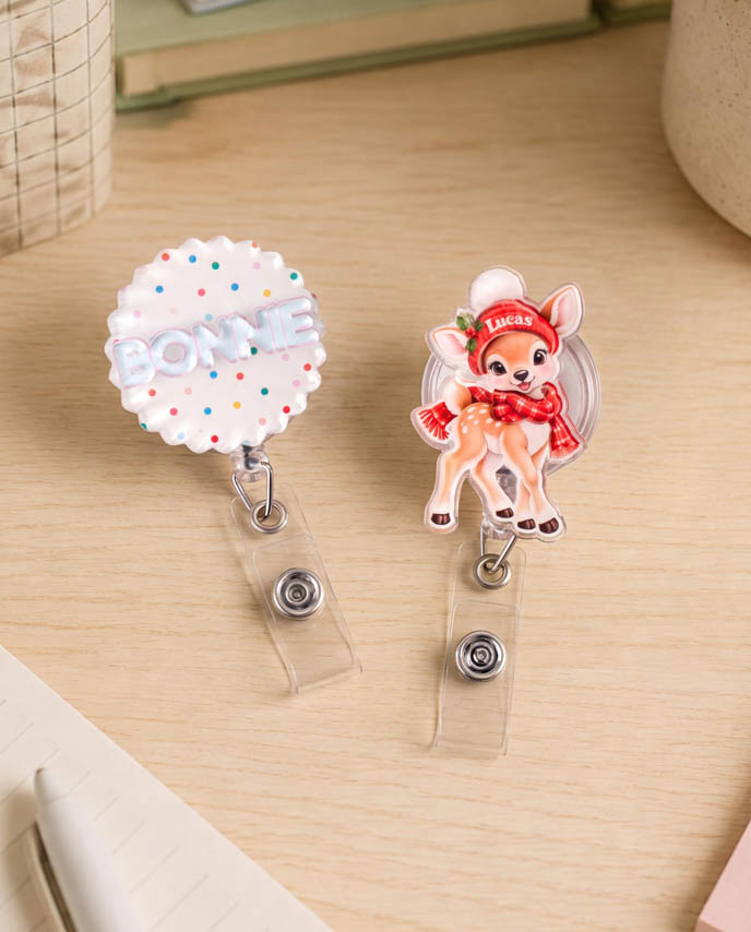 Custom Shape 2-Layer Acrylic Badge Reel
