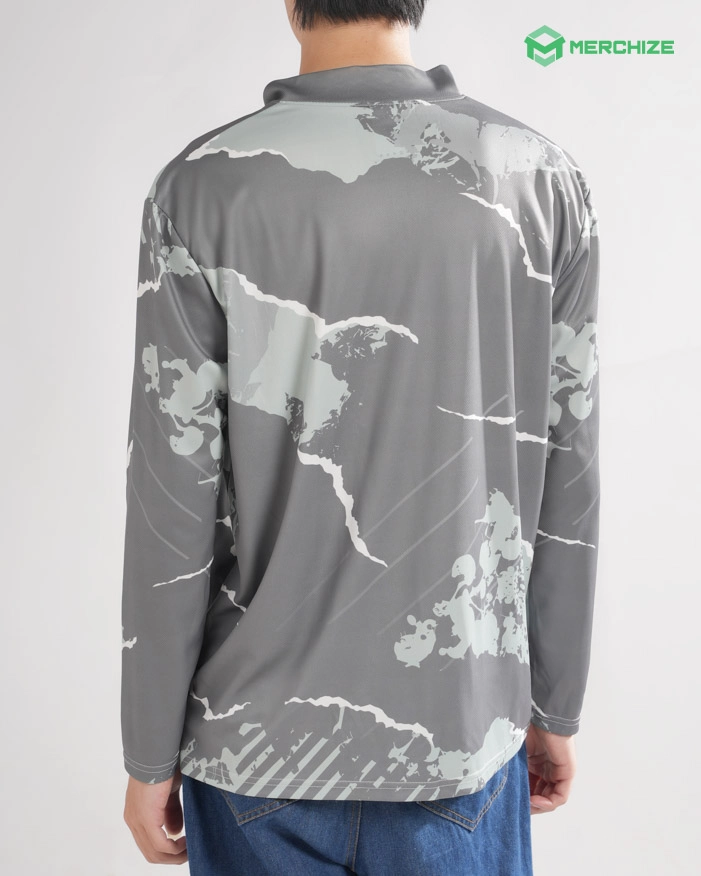 All-over Print Long Sleeve 1/4 Zip Jersey