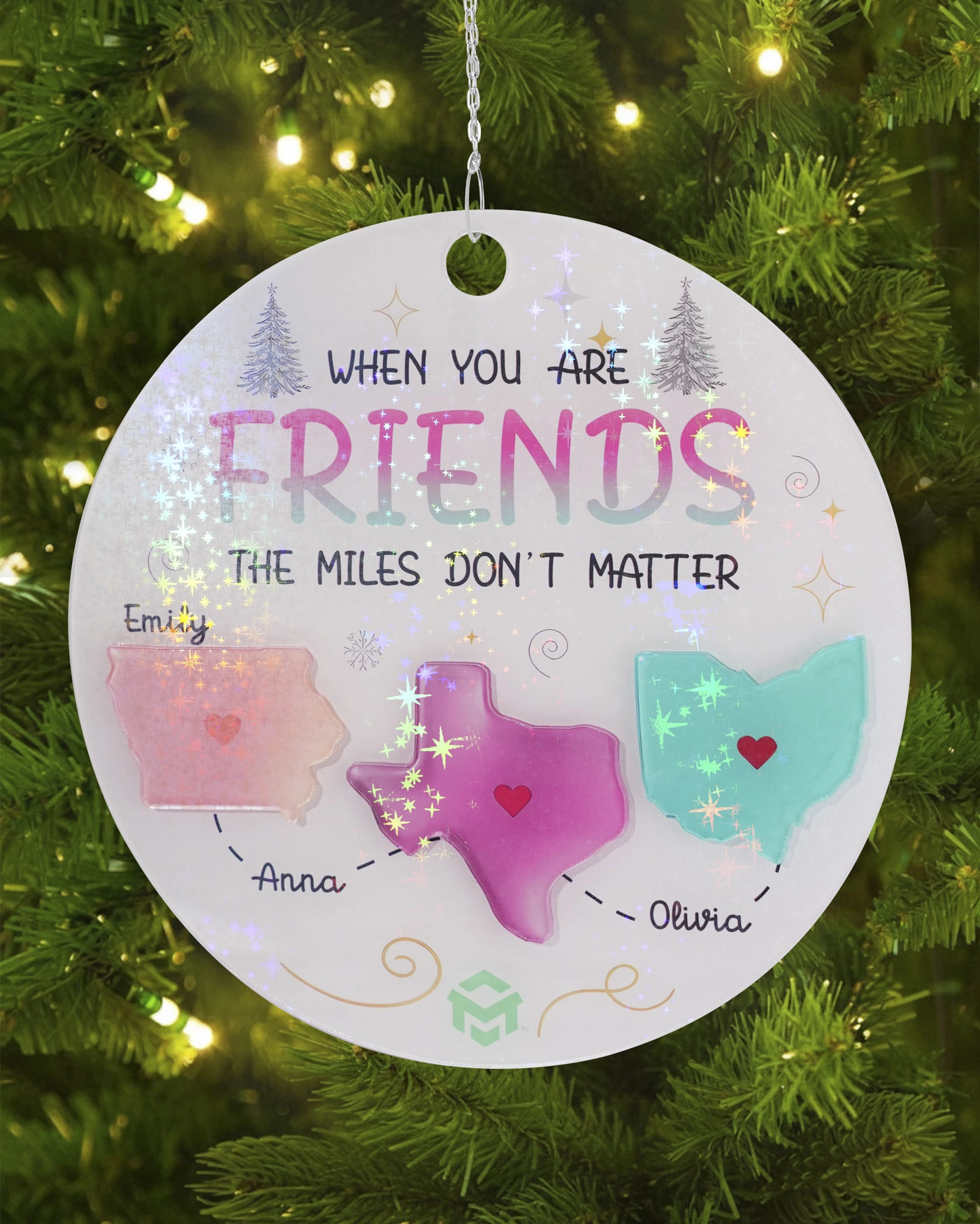 Custom Shape 2-Layer Hologram Ornament