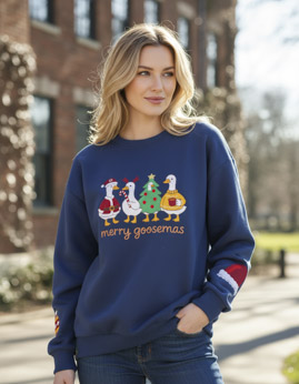 Side Bow Embroidered Sweatshirt