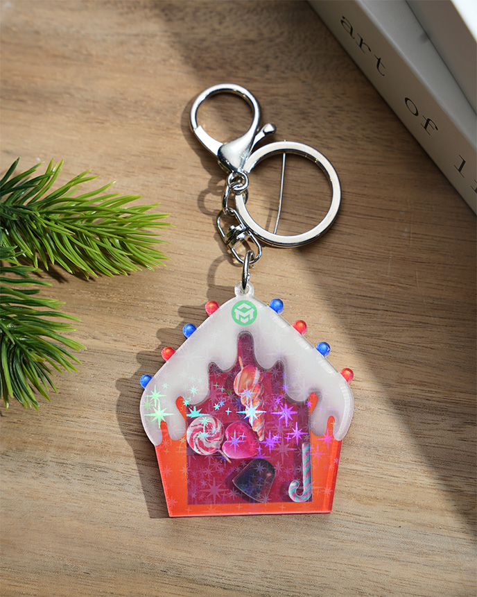 Custom Shape Hologram Shaker Keychain