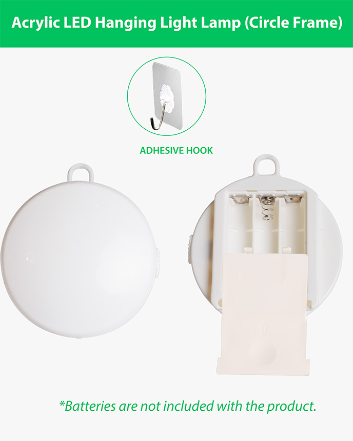 Acrylic LED Hanging Light Lamp (Circle Frame)