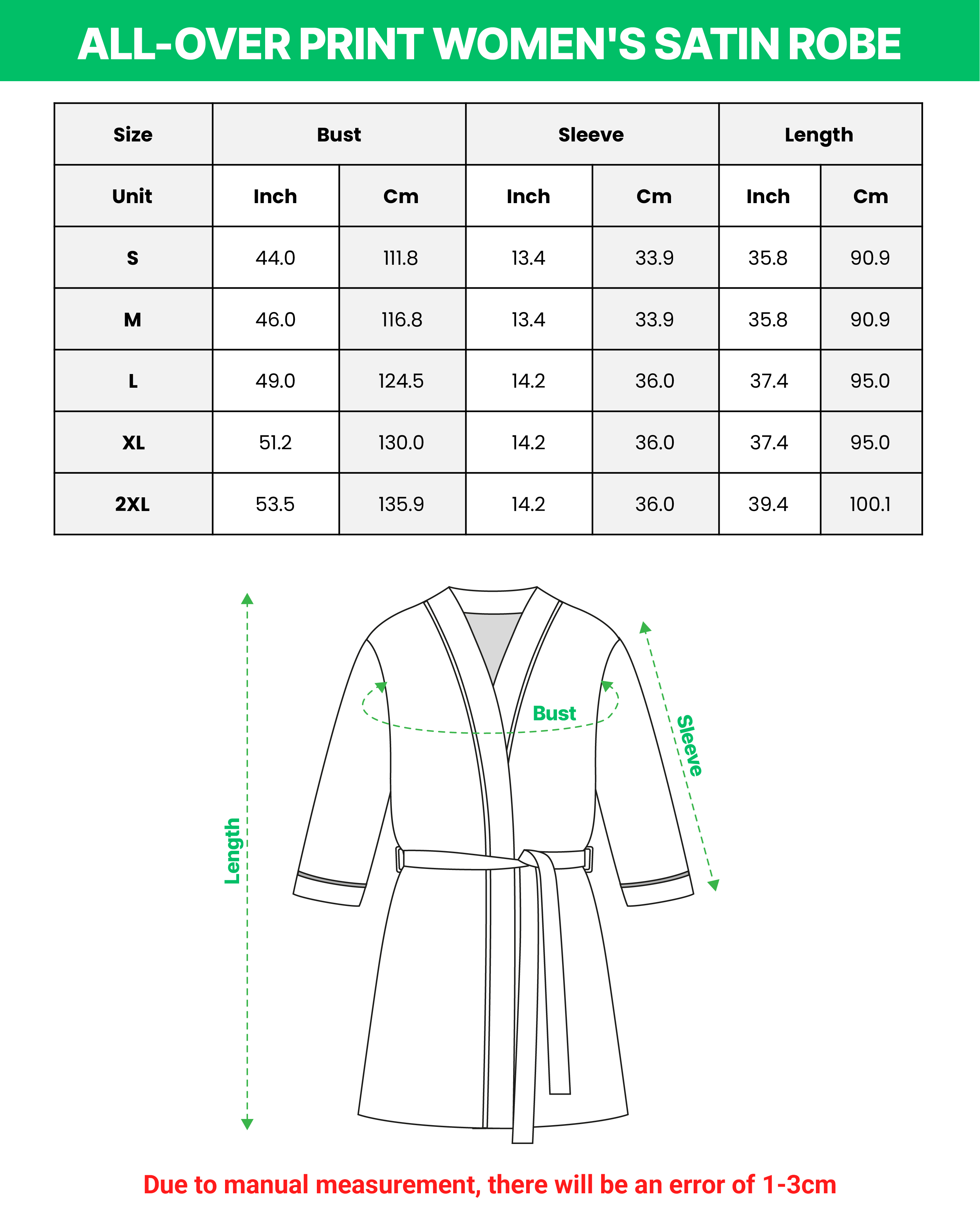 All-over Print Women's Satin Robe