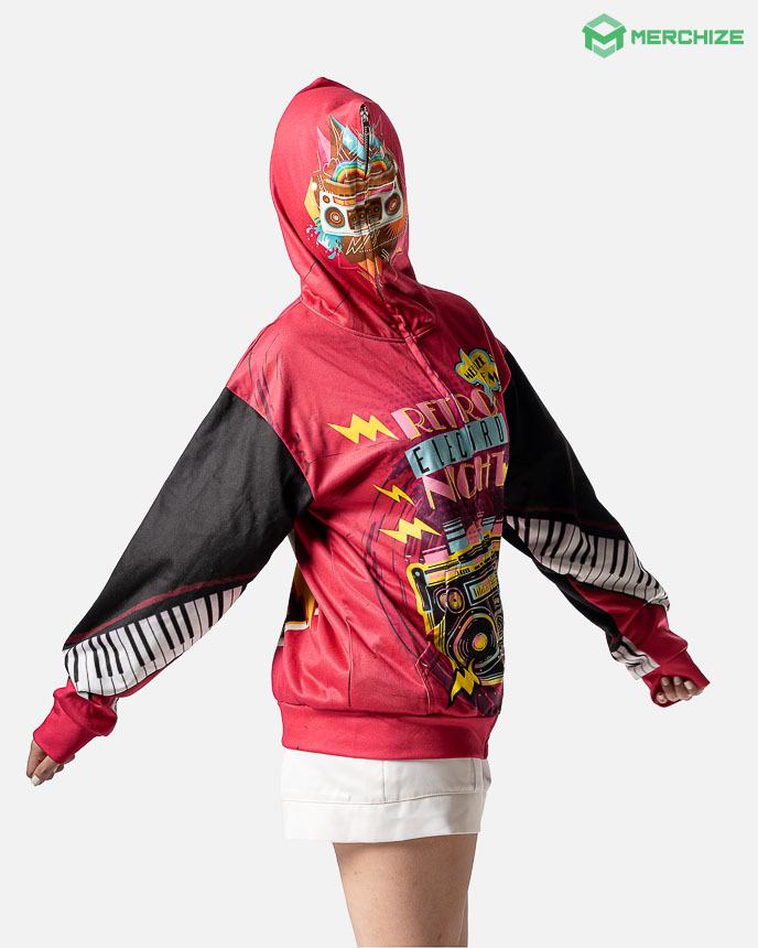 All over Print Full Zip Up Hoodie (Lightweight)