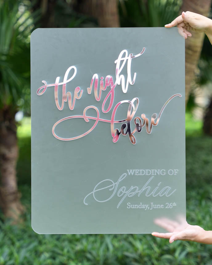 Custom Shape Frosted Acrylic And Acrylic Mirror Welcome Sign