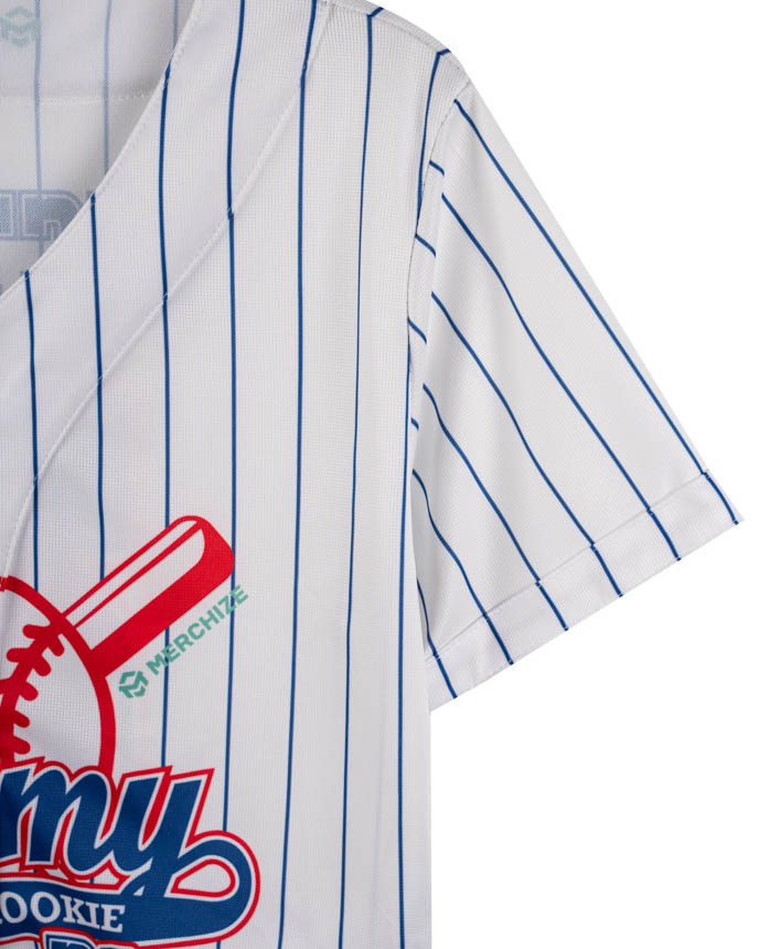 Crop Top Baseball Jersey Without Piping (White Buttons)