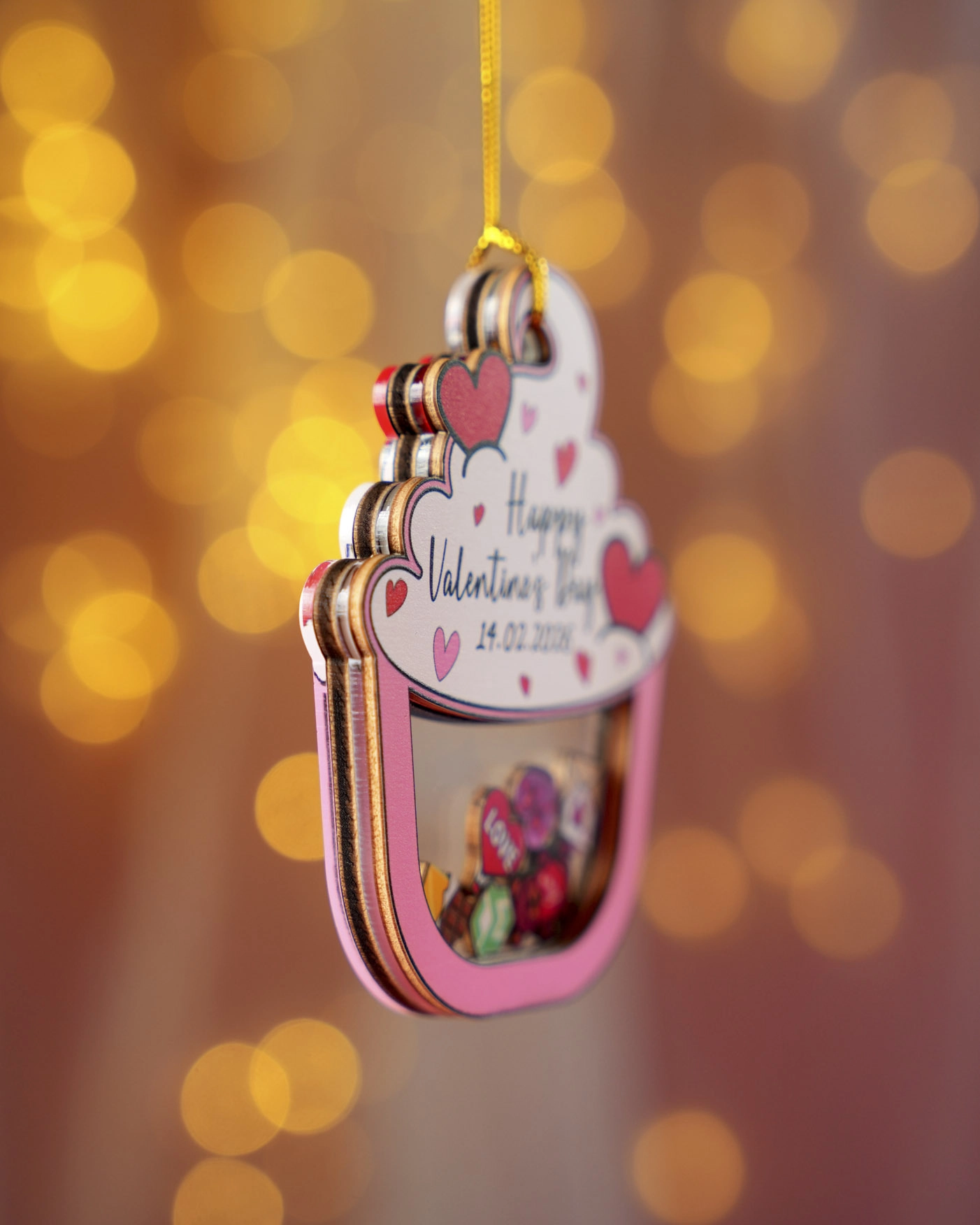 4-Layer Wood and Acrylic Shaker Ornament