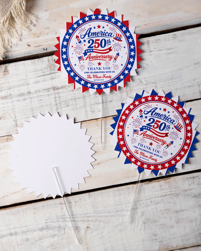 Custom Shape Paper Cupcake Topper