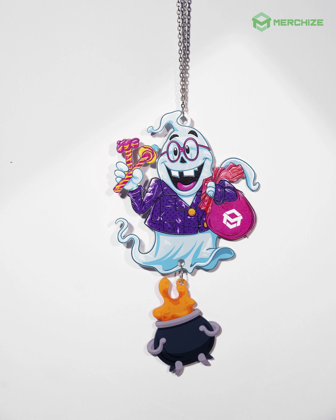  Custom Shape Acrylic Hologram Ornament With Charm 