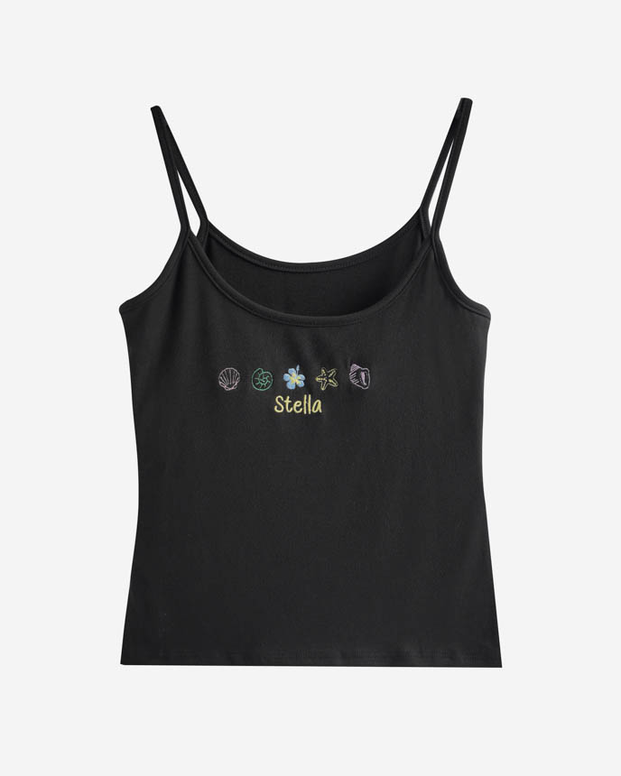Embroidered Women's Fitted Tank Top