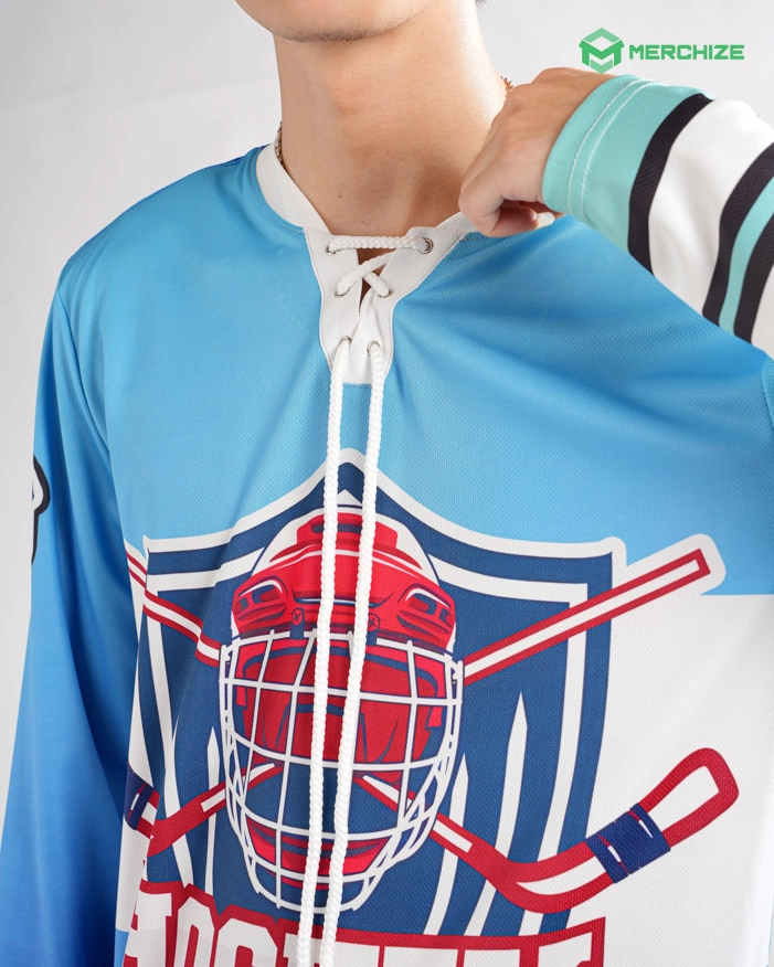 All-over Print Lace Neck Hockey Jersey