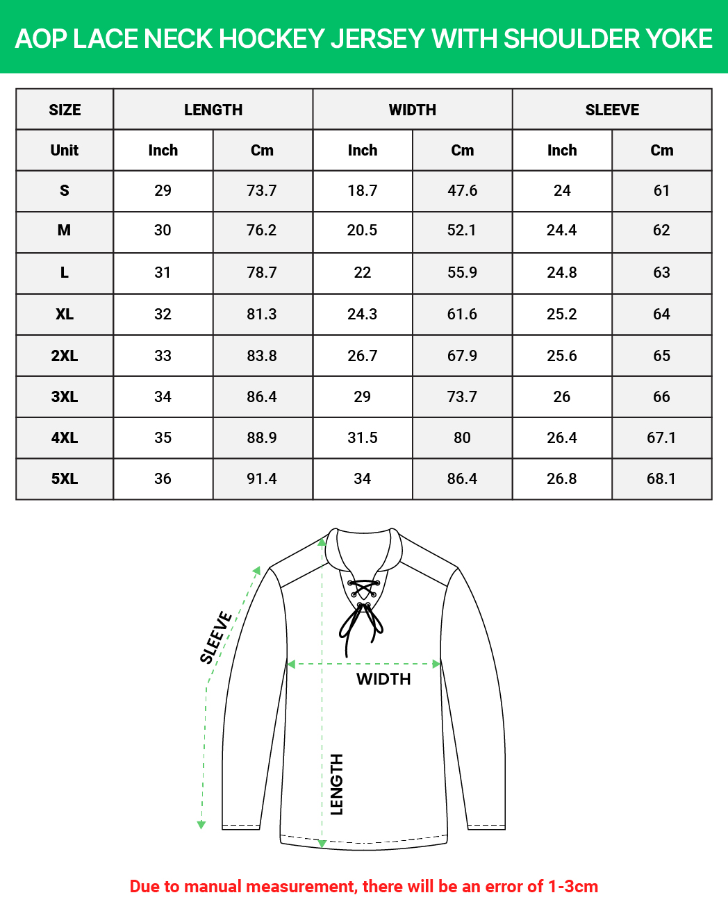  All-over Print Lace Neck Hockey Jersey with Shoulder Yoke