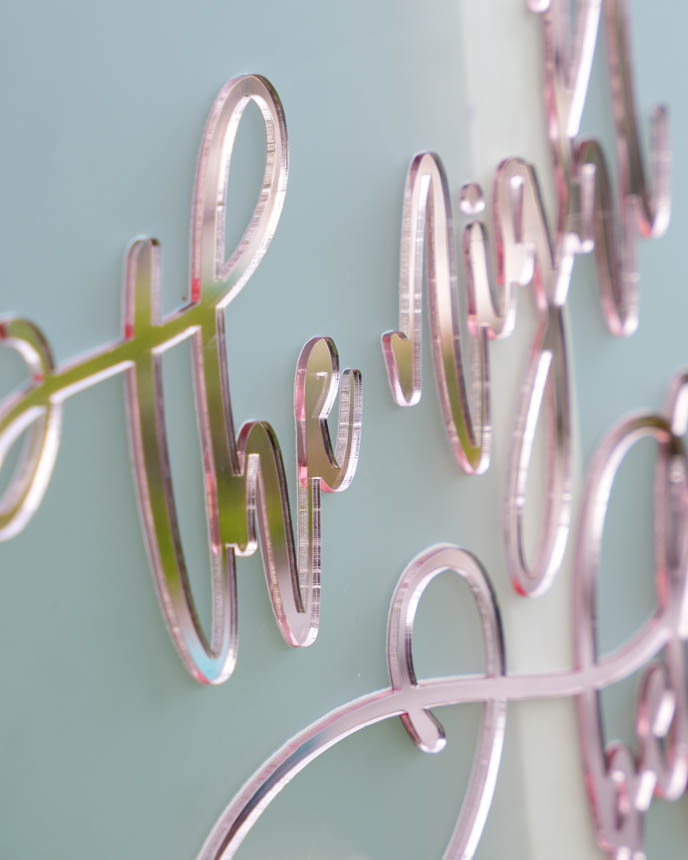 Custom Shape Frosted Acrylic And Acrylic Mirror Welcome Sign