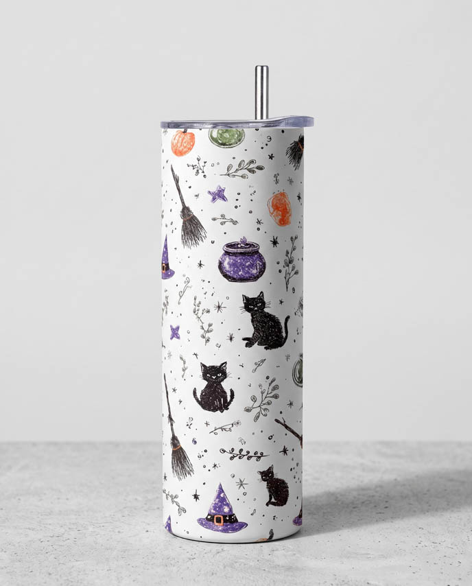 Straight Body Tumbler 20oz With Stainless Steel Straw (Made in US)