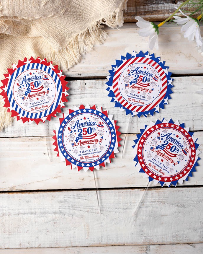 Custom Shape Paper Cupcake Topper